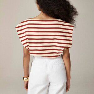 Boatneck Muscle T-Shirt Stripe Mariner Cotton